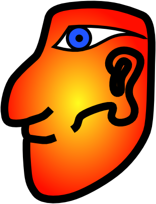 Download free orange red eye head person icon